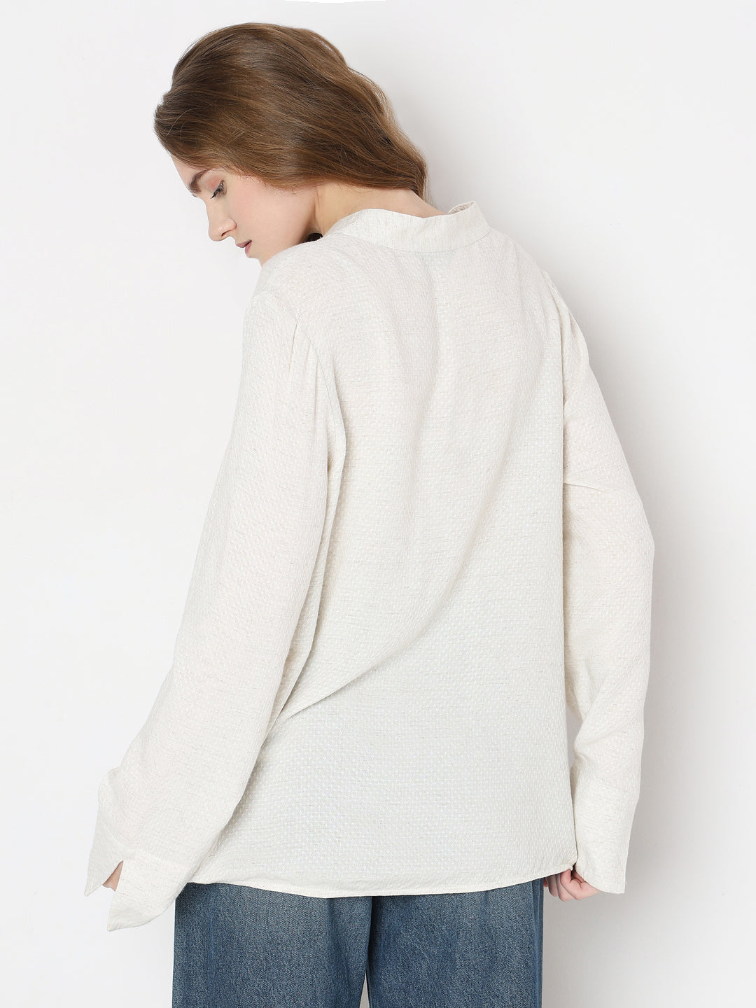 Women's White Full Sleeves Top