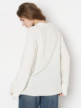 Women's White Full Sleeves Top