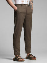 Men's Brown Work Slim Fit Solid  Chinos