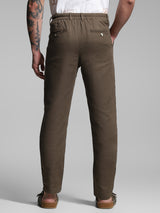 Men's Brown Work Slim Fit Solid  Chinos