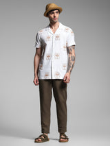 Men's Brown Work Slim Fit Solid  Chinos