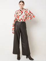 Women's Beige Abstract Print Top