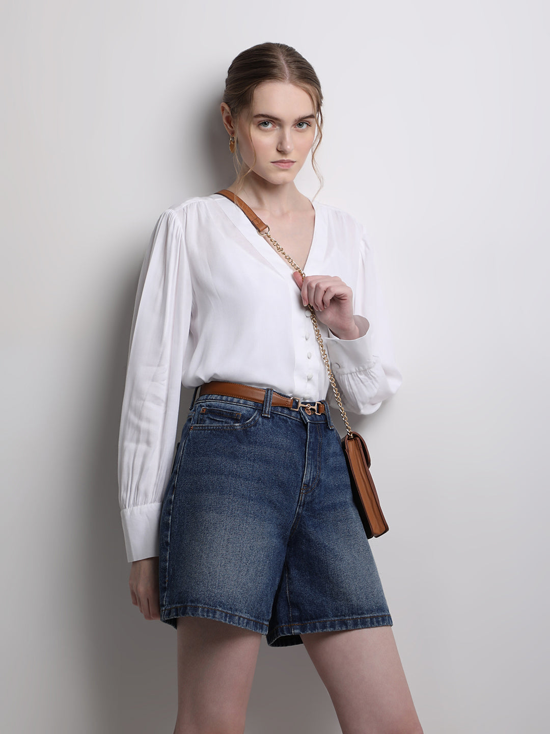 Women's White V-Neck Shirt
