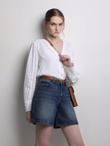 Women's White V-Neck Shirt
