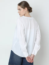 Women's White V-Neck Shirt