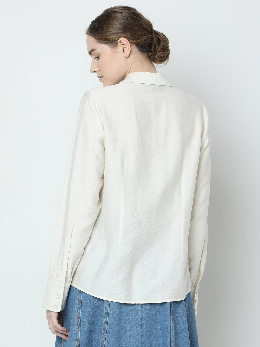 Women's Beige Full Sleeves Shirt