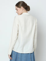 Women's Beige Full Sleeves Shirt
