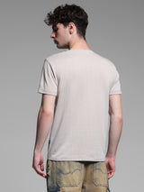 Men's Grey Casual Slim Fit Printed Half Sleeves Tshirt