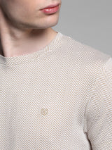 Men's Grey Casual Slim Fit Printed Half Sleeves Tshirt