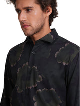 Men's Black Casual Printed Full Sleeves Shirt