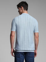 Men's Blue Casual Slim Fit Solid Half Sleeves Polo Tshirt