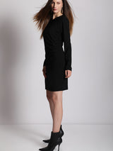 Women's Black Full Sleeves Mini Dress
