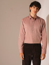 Men's Peach Formal Solid Full Sleeves Shirt