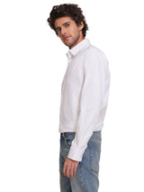 Men's White Formal Solid Full Sleeves Shirt