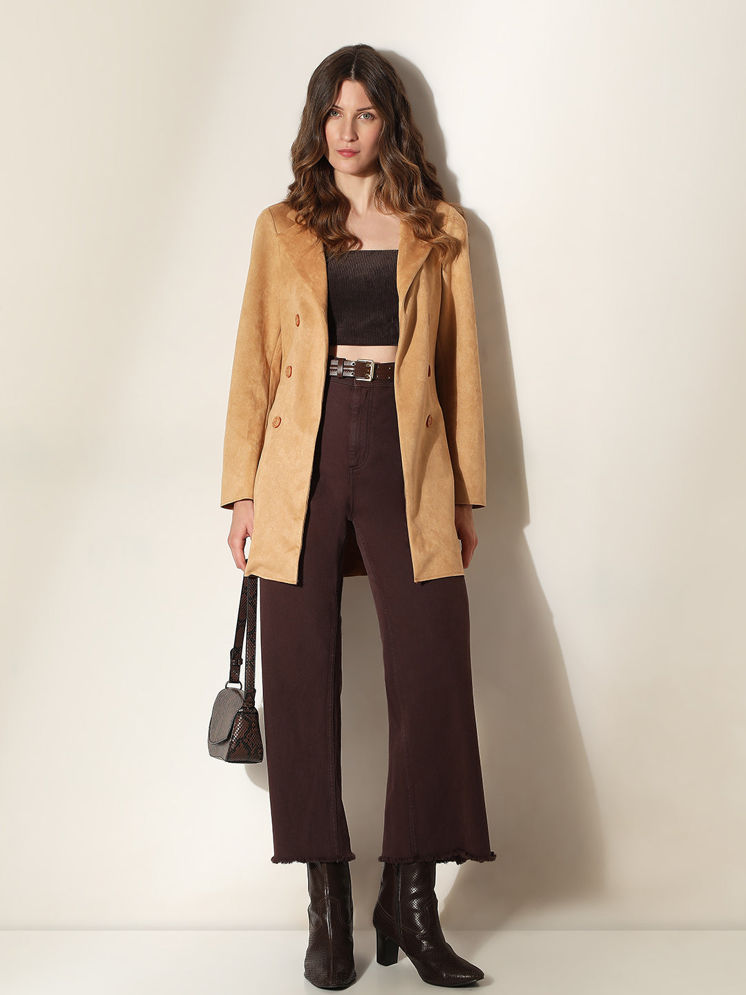 Women's Brown Suede Coat