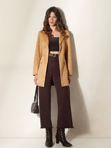 Women's Brown Suede Coat