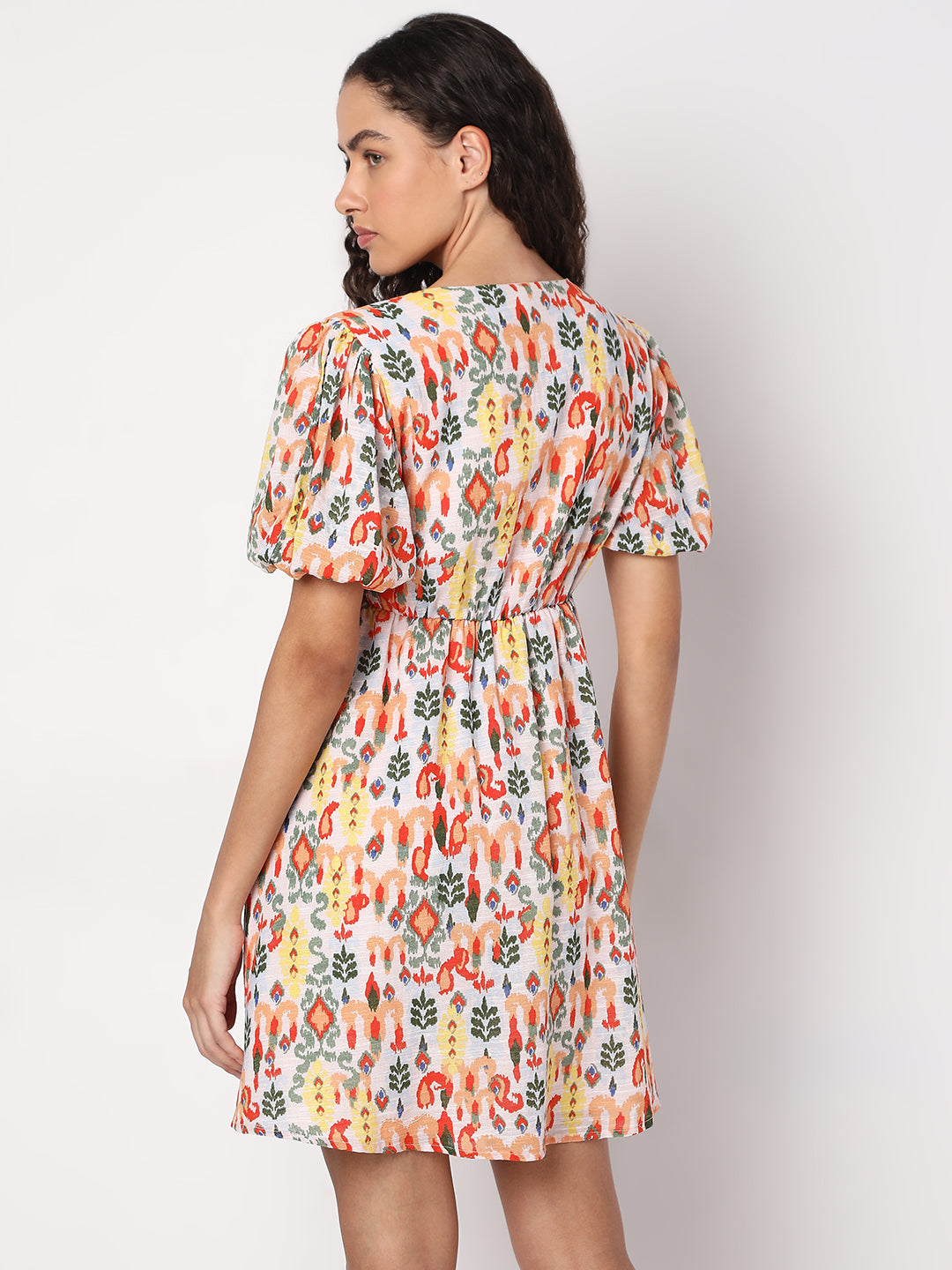 Women's Multicolor Printed Short Dress