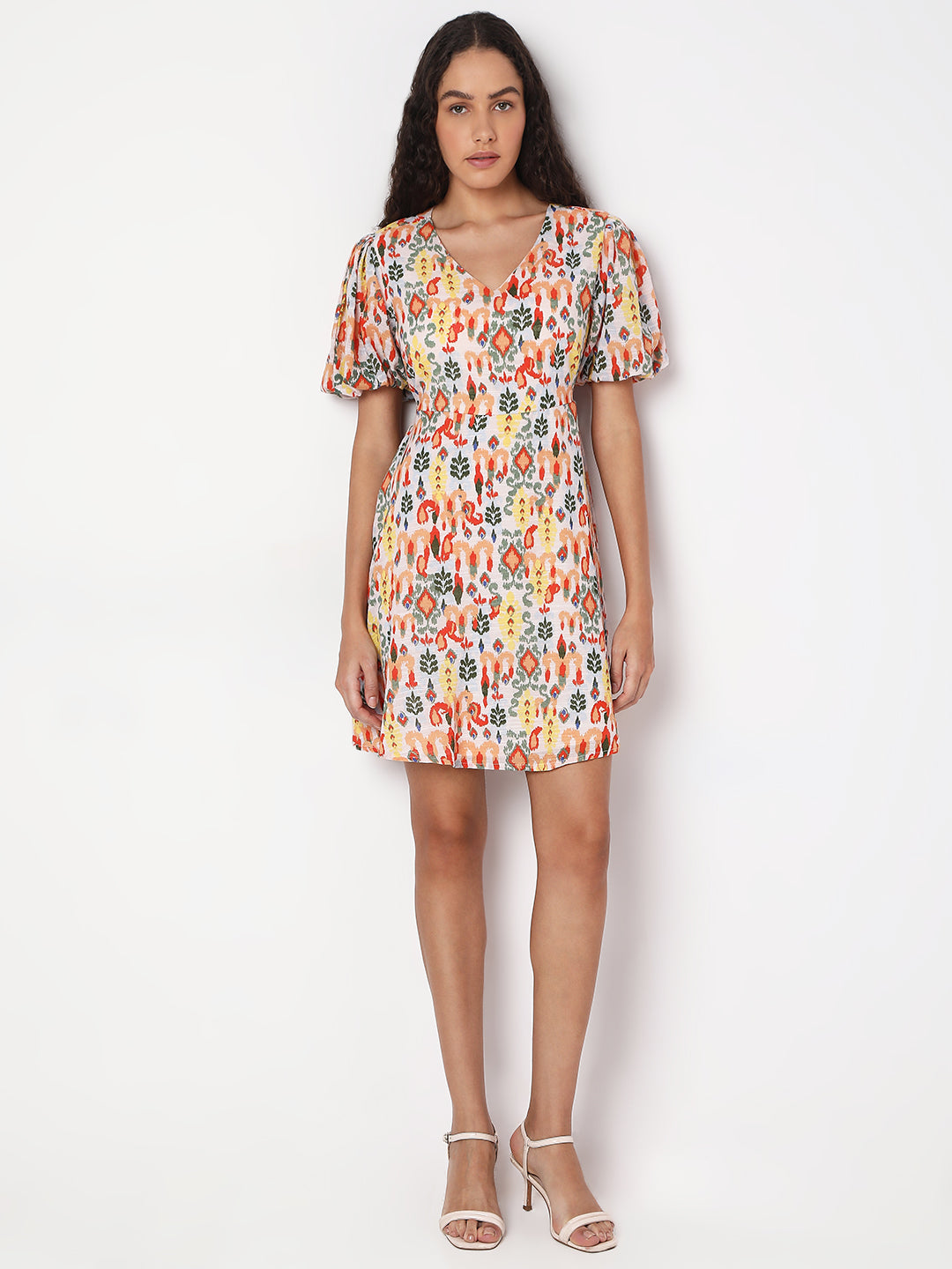 Women's Multicolor Printed Short Dress