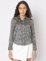 Women's Black Animal Print Shirt