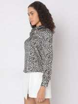 Women's Black Animal Print Shirt