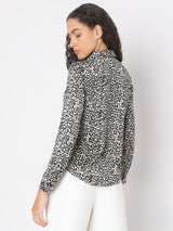 Women's Black Animal Print Shirt