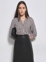 Women's Brown Polka Dot Top