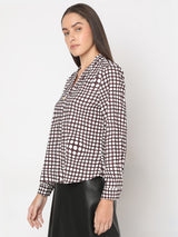 Women's Brown Polka Dot Top