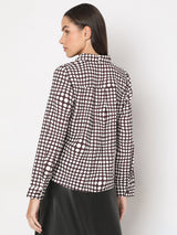 Women's Brown Polka Dot Top