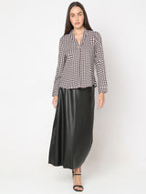 Women's Brown Polka Dot Top