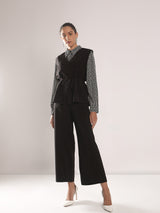 Women's Black High Rise Straight Fit Pants