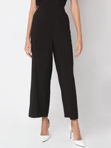 Women's Black High Rise Straight Fit Pants