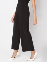 Women's Black High Rise Straight Fit Pants
