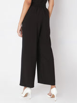 Women's Black High Rise Straight Fit Pants