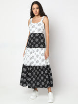Women's White Embroidered Maxi Dress
