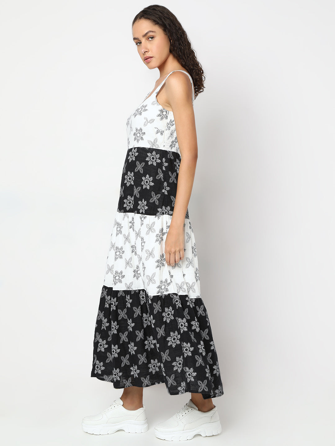 Women's White Embroidered Maxi Dress