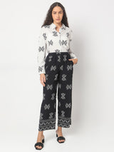 Women's Black Abstract Printed Pant
