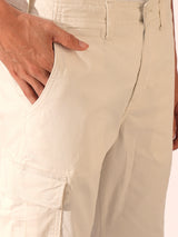 Men's White Casual Regular Fit Solid Trousers