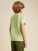 Boys Green Printed Regular Fit Casual Tshirt
