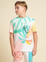 Boys Multicolor Printed Regular Fit Casual Tshirt