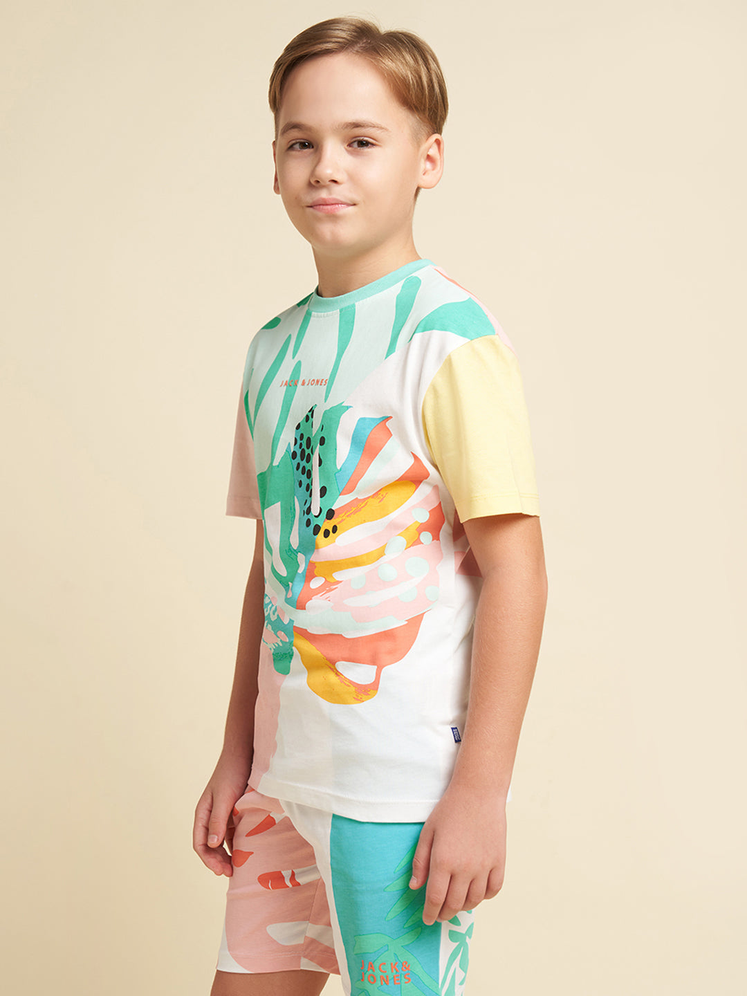 Boys Multicolor Printed Regular Fit Casual Tshirt