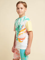 Boys Multicolor Printed Regular Fit Casual Tshirt