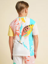 Boys Multicolor Printed Regular Fit Casual Tshirt