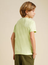 Boys Green Printed Regular Fit Casual Tshirt