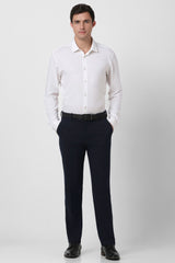 Men's Navy Formal Solid Slim Fit Trouser