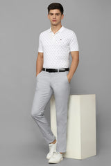 Men's Grey Casual Solid Slim Fit Trouser