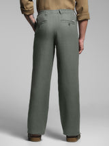 Men's Green Work Slim Fit Solid  Chinos