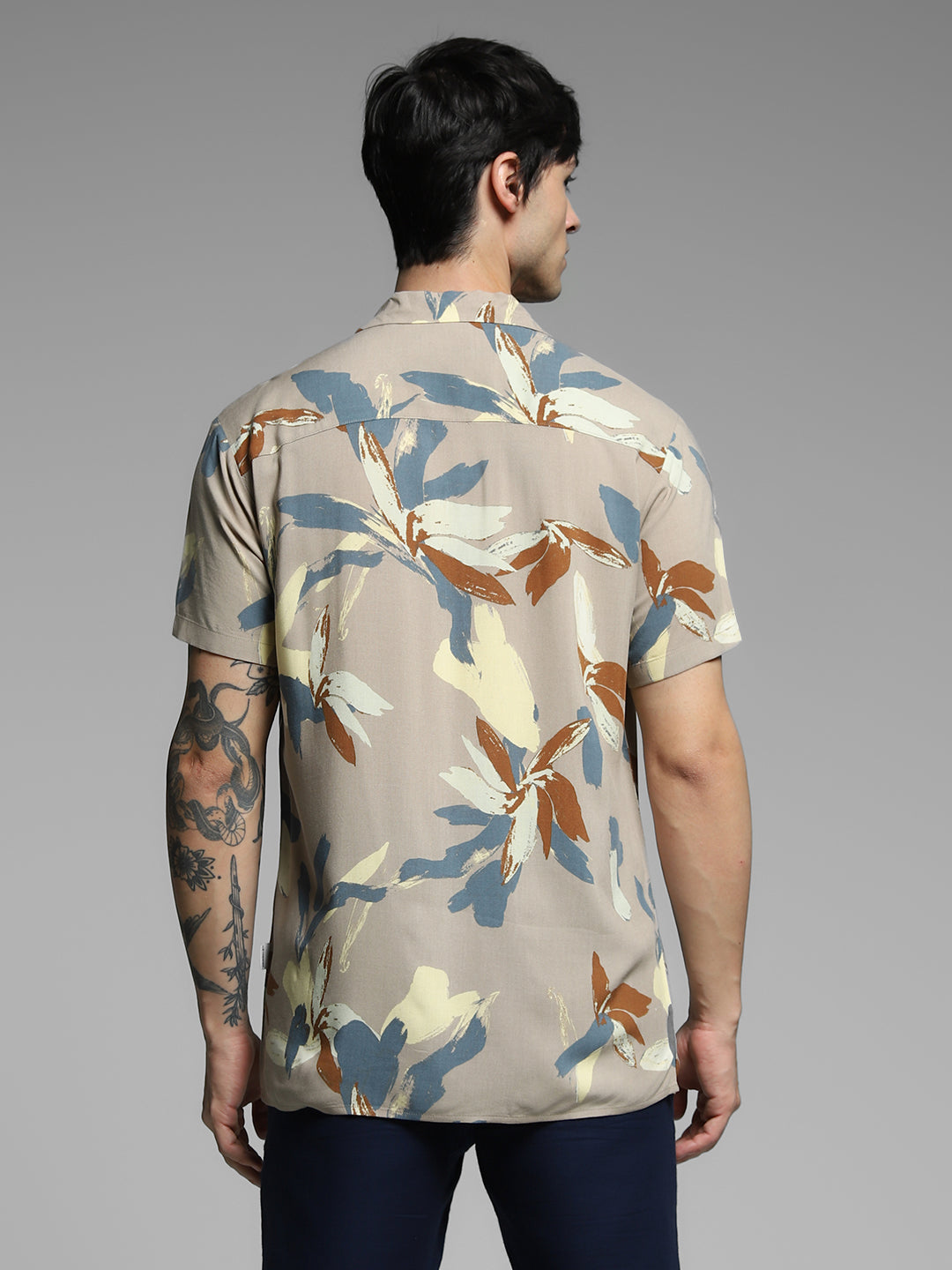 Men's Multicolor Casual Regular Fit Printed Half Sleeves Shirt