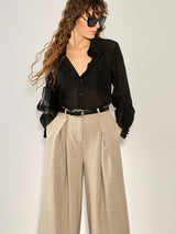 Women's Black Casual Solid Full Sleeves Shirt