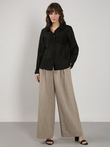 Women's Black Casual Solid Full Sleeves Shirt