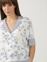 Women's White Printed Viscose Shirt